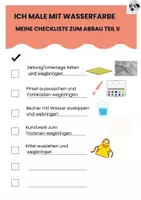Vorschau - Arbeitsblätter - Checkliste Kunstunterricht Wasserfarbe Aufbau und Abbau - Seite 1