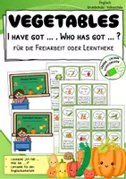 Vorschau - Stationenlernen - Vegetables – Lesespiel „I have got... Who has got...?“ im Englischunterricht - Deckblatt