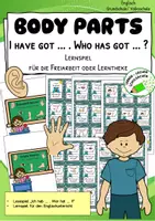 Vorschau - Stationenlernen - Body Parts – Lesespiel „I have got... Who has got...?“ im Englischunterricht - Deckblatt