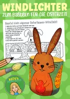 Vorschau - Arbeitsblätter - Osterhasen Windlichter zum Ausmalen & Basteln im Frühling und zu Ostern - Deckblatt