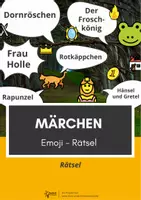 Vorschau - Arbeitsblätter - Märchen: Emoji - Rätsel - Deckblatt
