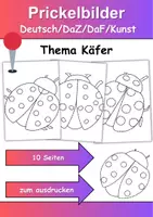 Vorschau - Mal- und Bastelvorlagen - Ausmalbilder & Prickelbilder PAKET Thema Käfer/Marienkäfer - Grundschule - Bastelvorlagen - Seite 1