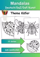 Vorschau - Mal- und Bastelvorlagen - Mandalas Thema Käfer/Marienkäfer - Grundschule - Bastelvorlagen - Deckblatt