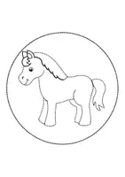 Vorschau - Mal- und Bastelvorlagen - runde Prickelbilder / Fensterbilder Thema Pferde - Grundschule - Bastelvorlagen - Seite 1