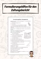 Vorschau - Arbeitsblätter - Formulierungshilfen für den Zeitungsbericht - Deckblatt