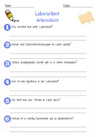 Vorschau - Arbeitsblätter - Laborarbeit Arbeitsblatt 7. & 8. Klasse Chemische Analyse AB mit Lösungen - Seite 1
