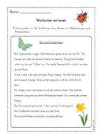 Vorschau - Arbeitsblätter - Wortarten sortieren - Thema Frühling - Seite 3