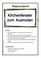Vorschau - Mal- und Bastelvorlagen - Kirchenfenster zum Ausmalen - Religionsunterricht - Seite 2