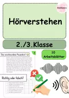 Vorschau - Arbeitsblätter - Hörverstehen 2. Klasse 3. Klasse | 10 Arbeitsblätter - Deckblatt