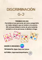 Vista previa - Tarjetas / Manipulativos - Uso de la G/J - Portada
