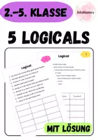 Vorschau - Arbeitsblätter - 5 Logicals mit Lösungen für Klasse 2-5 - Lesetraining und Rätselspass - Deckblatt