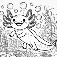 anteprima - Materiale per pittura e bricolage - Axolotl Disegni da colorare (50 illustrazioni da colorare) - Pagina 3