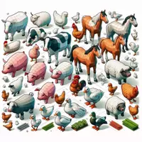 anteprima - Materiale per pittura e bricolage - Animali della fattoria Disegni da colorare (Illustrazioni 3D da colorare) - Pagina di copertina