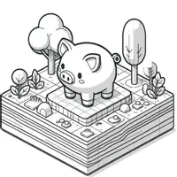 anteprima - Materiale per pittura e bricolage - Animali della fattoria Disegni da colorare (Illustrazioni 3D da colorare) - Pagina 1