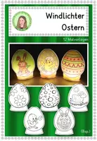 Vorschau - Mal- und Bastelvorlagen - Windlichter Ostern Tischlaternen - Deckblatt