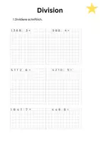 Vorschau - Arbeitsblätter - Schriftliche Division | einfach | 4. Klasse 5. Klasse 6. Klasse - Seite 1