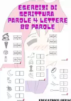 anteprima - Esercizi - esercizi scrittura e lettura parole a 4 lettere - Pagina di copertina