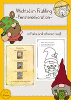 Vorschau - Mal- und Bastelvorlagen - Fensterdeko Fensterbilder Wichtel Frühling Ostern Öltrick - Deckblatt