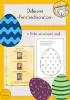Vorschau - Mal- und Bastelvorlagen - Fensterdeko Fensterbilder Ostereier Ostern Frühling Öltrick - Deckblatt