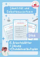 Vorschau - Stundenentwürfe - Identität und Selbstbewusstsein Arbeitsblätter + Stundenverlaufsplan - Deckblatt