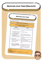Vorschau - Arbeitsblätter - Merkmale einer Fabel (Übersicht) - Deckblatt