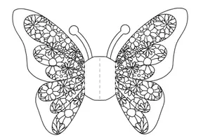 Vorschau - Mal- und Bastelvorlagen - Basteln zum Frühling / Ostern : Flatterndes Schmetterlings-Mandala Klasse 3,4,5 - Seite 1