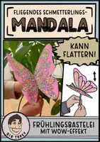 Vorschau - Mal- und Bastelvorlagen - Basteln zum Frühling / Ostern : Flatterndes Schmetterlings-Mandala Klasse 3,4,5 - Deckblatt