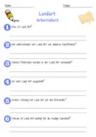 Vorschau - Arbeitsblätter - Landart Arbeitsblatt 7. & 8. Klasse Naturkunst AB mit Lösungen - Seite 1