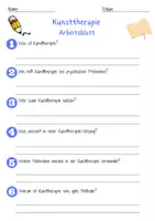 Vorschau - Arbeitsblätter - Kunsttherapie Arbeitsblatt 7. & 8. Klasse Psychotherapie AB mit Lösungen - Seite 1
