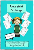 Vorschau - Arbeitsblätter - Anna steht Schlange Schlangenaufgaben bis 10 Addition Subtraktion - Deckblatt