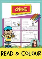 Vorschau - Mal- und Bastelvorlagen - Spring read and colour - 8 Bilder, 2-fach differenziert (Englisch) - Deckblatt