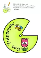 Vorschau - Stundenentwürfe - Bastelvorlage Tulpenjahr, Frühblüher Drehscheibe Klasse 1, 2, 3 - Seite 1