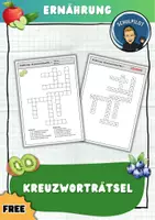 Vorschau - Arbeitsblätter - Ernährung: Kreuzworträtsel für Grundschüler - Deckblatt