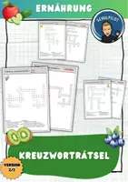 Vorschau - Arbeitsblätter - Ernährung: Kreuzworträtsel für Grundschüler V2 - Deckblatt