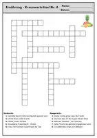 Vorschau - Arbeitsblätter - Ernährung: Kreuzworträtsel für Grundschüler V2 - Seite 3