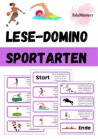 Vorschau - Spiele - Lese-Domino Sportarten | Lesespiel | DaZ Lesen - Deckblatt