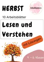 Vorschau - Unterrichtsreihen - Herbst Arbeitsblätter | Lesen und Verstehen | 10 Arbeitsblätter mit Lösungen - Seite 1
