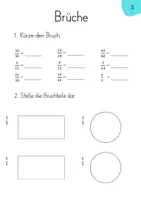 Vorschau - Unterrichtsreihen - Brüche addieren, kürzen, darstellen | Brüche Arbeitsblätter - Seite 3
