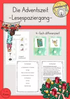 Vorschau - Arbeitsblätter - Advent Lesespaziergang differenziert - Deckblatt