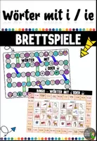 Vorschau - Stationenlernen - Bingo und Brettspiel - Wörter mit i und ie - Deckblatt