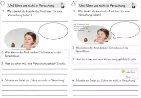 Vorschau - Arbeitsblätter - Lerntheke, Stationsarbeit - Vaterunser: Führe uns nicht in Versuchung; DIN-A5 - Seite 1