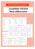 Vorschau - Arbeitsblätter - Leseblätter 4fach differenziert CH/SCH - Deckblatt
