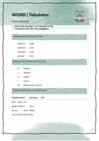Vorschau - Arbeitsblätter - Tabulator in WORD - Merkblatt und digitale Übungen - Seite 1