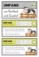 Vorschau - Arbeitsblätter - Umfang Rechteck und Quadrat - Rechenkartei - Seite 1