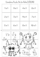 Vorschau - Spiele - Materialpaket: Einmaleins Rechenpuzzle | 12 Puzzle | Ausmalbilder Halloween Edition - Seite 3