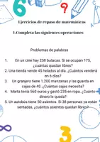 Vista previa - Hojas de trabajo - Limited édition -Ejercicios de repaso de matemáticas - página 1