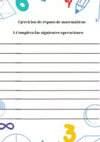 Vista previa - Hojas de trabajo - Limited édition -Ejercicios de repaso de matemáticas - página 2