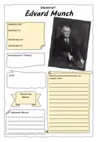 Vorschau - Arbeitsblätter - Edvard Munch - Künstlersteckbrief // Recherchearbeit - Deckblatt