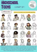Vorschau - selbst erstellte Cliparts/Grafiken - Clipart-Set - Highschool Teens - Seite 1