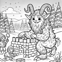 anteprima - Materiale per pittura e bricolage - Krampus Disegni da colorare (50 illustrazioni da colorare) - Pagina 3